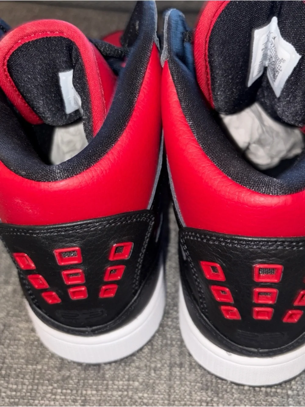 New Nike Jordan Flight 1 Bred Black & Red High-Top Sneakers Men’s Size:9 - Picture 3 of 5